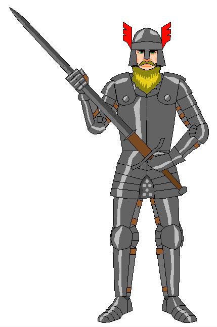Un guerrier Algoryn en armure complte, avec une grande pe